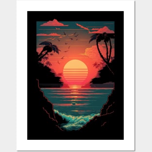 Red Sunset Posters and Art